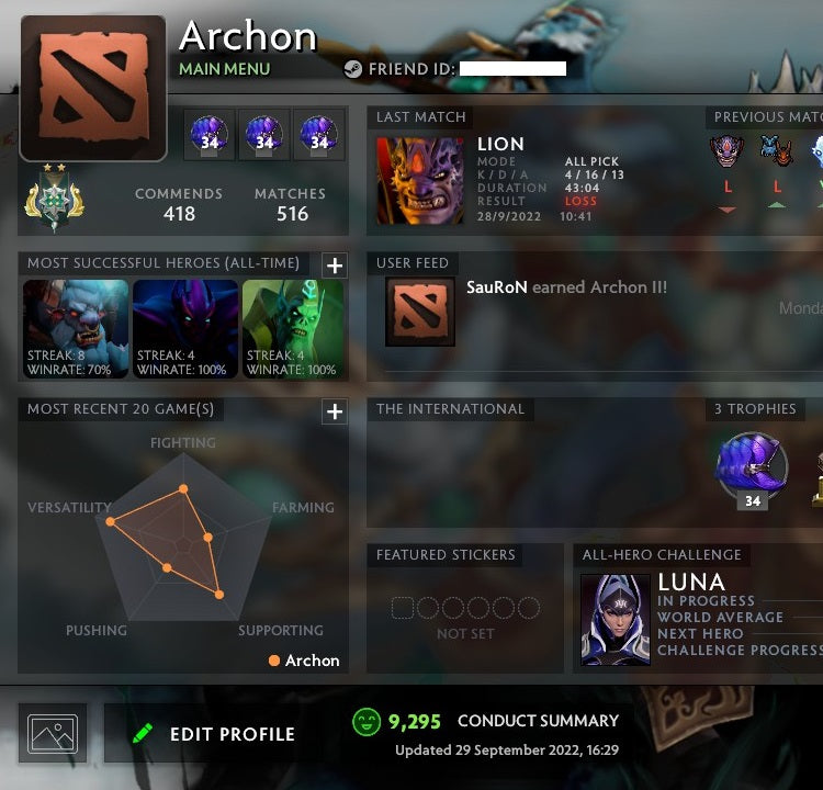 Archon II | MMR: 2470 - Behavior: 9295